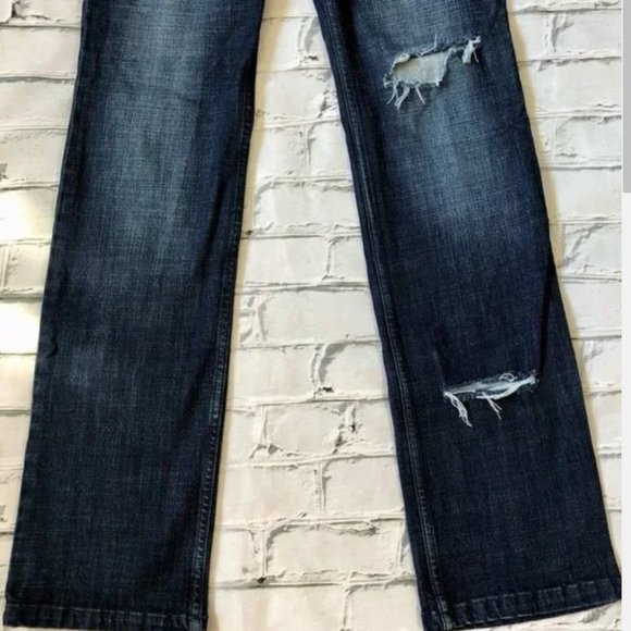 WRANGLER Straight Leg Ripped Jeans, Beautiful Dark Wash Sz 0 - Picture 6 of 9